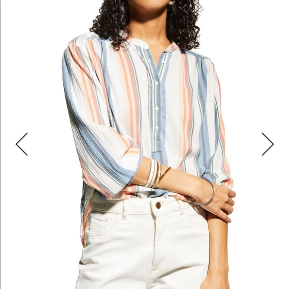 Xirena striped blouse size L - Picture 2 of 6